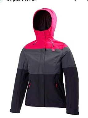 Helly Hansen Pink, Gray & Black Colorblock Wind/Rain Jacket